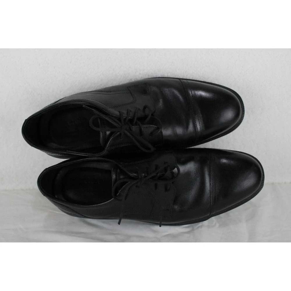 ECCO Mens Black Leather‎ Cap Toe Derby Dress Shoes Size 44 EU 10 US 62211401001